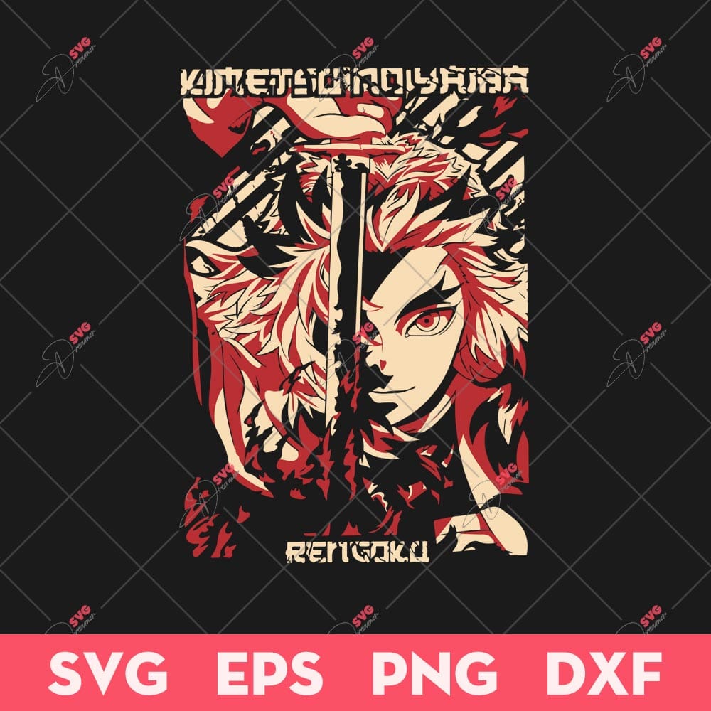 Kyojuro Rengoku SVG, Rengoku SVG, Demon Slayer Anime SVG 1 Kyojuro Rengoku SVG
