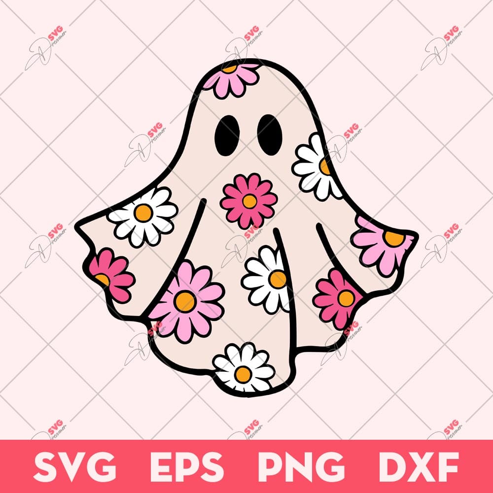 Cute Flower Ghost SVG, Cute Ghost Valentine SVG, Valentine's Day SVG 1 Cute Flower Ghost SVG, Cute Ghost Valentine SVG, Valentine's Day SVG