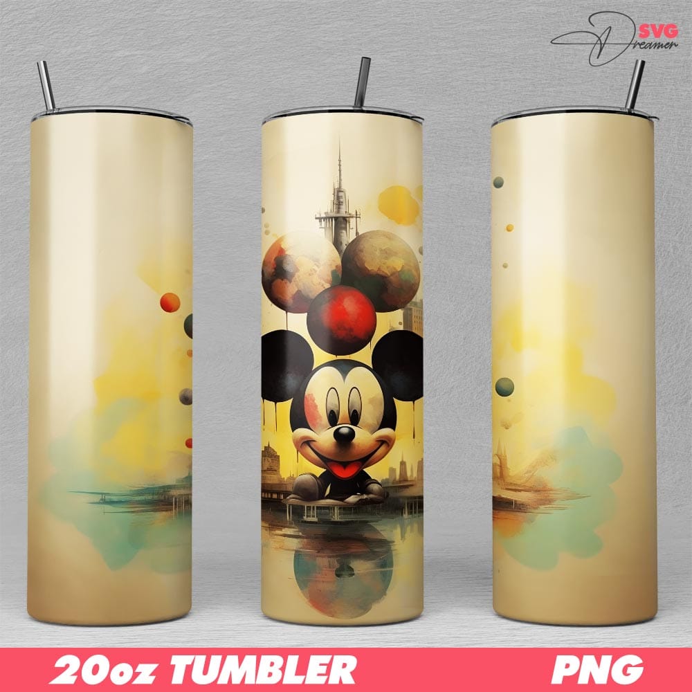 Disney Mickey Mouse Tumbler Skinny Template PNG 1 Disney Mickey Mouse Tumbler Skinny Template PNG