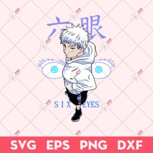 Gojo Satoru Six Eyes SVG, Jujutsu Kaisen SVG, Anime SVG