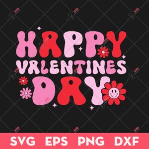 Happy Valentines Day SVG, Flower Valentine SVG, Cute Valentine SVG