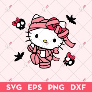 Hello Kitty Mummy SVG, Mummy Halloween SVG, Hello Kitty Halloween SVG
