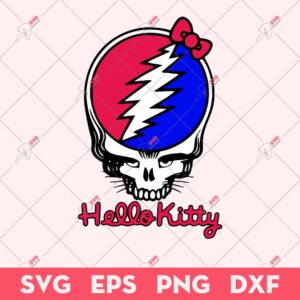 Hello Kitty SVG, Hello Kitty Grateful Dead SVG, Grateful Dead SVG