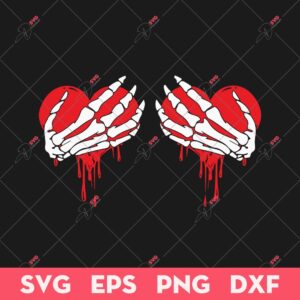 Valentine Skeleton Hands SVG, Skeleton Hands Hold Heart Boobs SVG, Valentine Day SVG