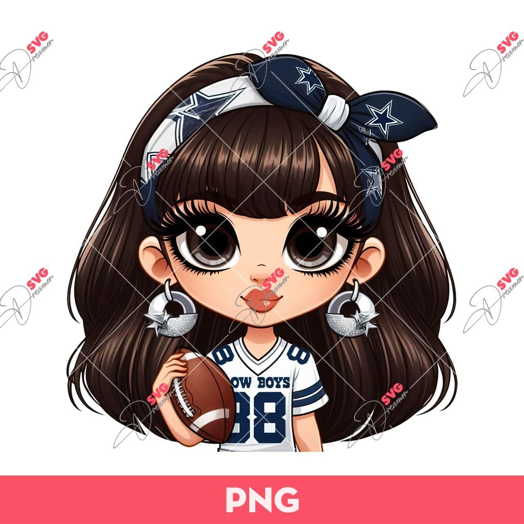 Cartoon Girl Dallas Cowboys Football PNG, Cute Girl Dallas Cowboys Fan PNG 1 Cartoon Girl Dallas Cowboys Football PNG, Cute Girl Dallas Cowboys Fan PNG