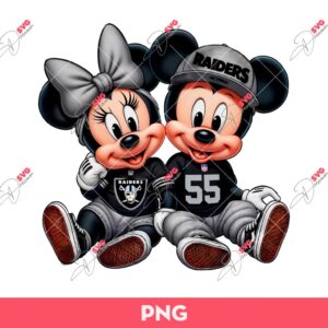 Bundle Mickey Minnie Sport Baseball Football Basketball PNG, Disney Mickey Minnie Sport Fans PNG (Over 40 Designs) 84 Mickey And Minnie Las Vegas Raiders Football PNG, Original Couple Mouse LV Raiders Design PNG