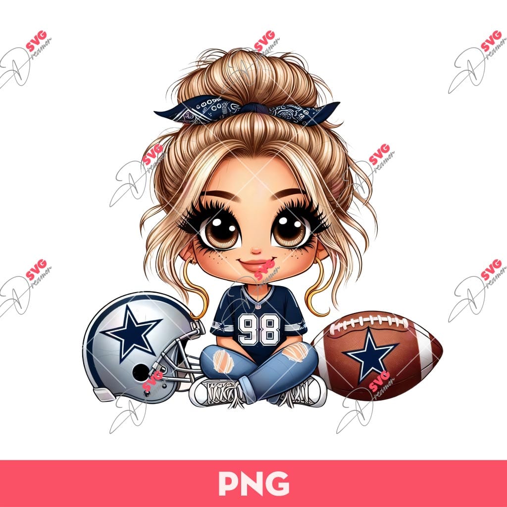 Cute Cartoon Girl Blonde Hair Dallas Cowboys Fan PNG, Dallas Cowboys Football PNG 1 Cute Cartoon Girl Blonde Hair Dallas Cowboys Fan PNG, Dallas Cowboys Football PNG