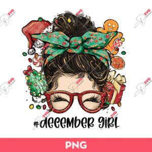 December Girl PNG, Messy Bun December Girl PNG