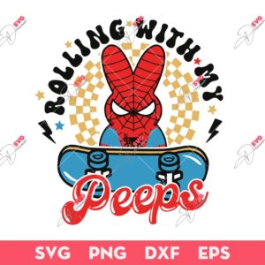 Easter Superhero Rolling With My Peeps SVG, Easter Day Superhero SVG