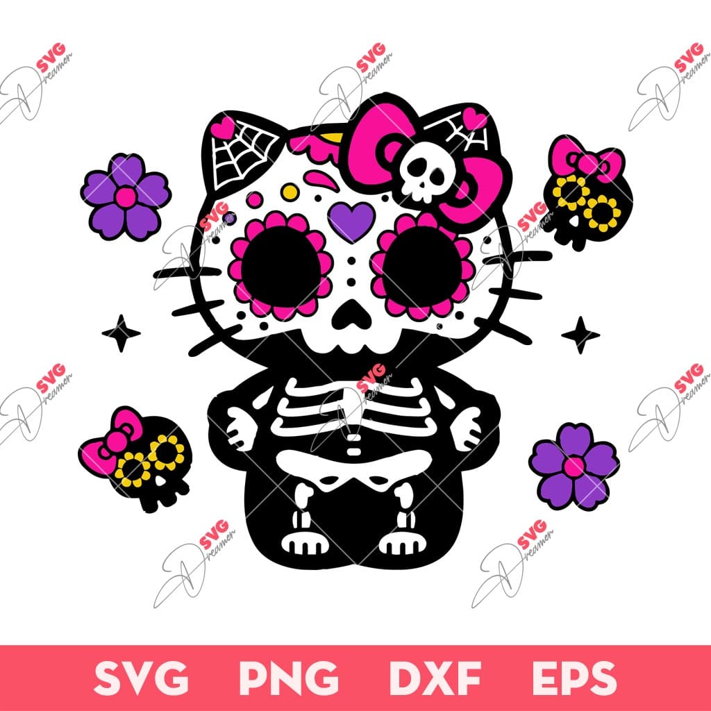 Bundle Hello Kitty Horror Killers Halloween PNG, Hello Kitty Horror Friends Movie PNG Bundle 37 Hello Kitty Day Of The Dead SVG, Hello Kitty Skeleton SVG, Horror Kitty SVG