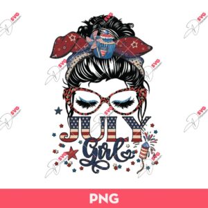 July Girl PNG, Messy Bun July Girl PNG