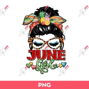 June Girl PNG, Messy Bun June Girl PNG