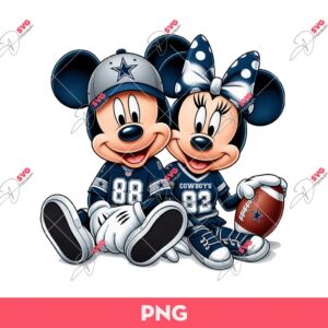 Mickey Minnie Dallas Cowboys Fans PNG, Disney Mickey And Minnie Dallas Cowboys NFL Football PNG