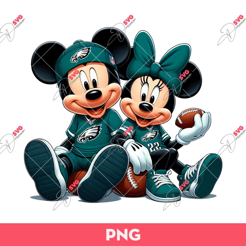 Bundle Philadelphia Eagles PNG Design, NFL Eagles Football Characters PNG Bundle 113 Mickey Minnie Philadelphia Eagles Fans PNG, Disney Sport NFL Philadelphia Eagles Team PNG