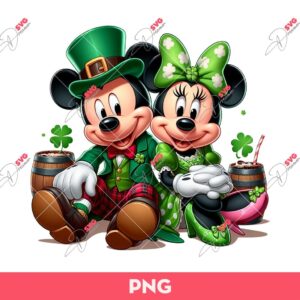 Mickey Minnie St Patricks Day PNG, Disney Mouse Saint Patricks Day PNG