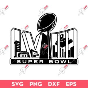 NFL SuperBowl Football SVG, Halftime Show SVG, Super Bowl LVIII 2024 SVG