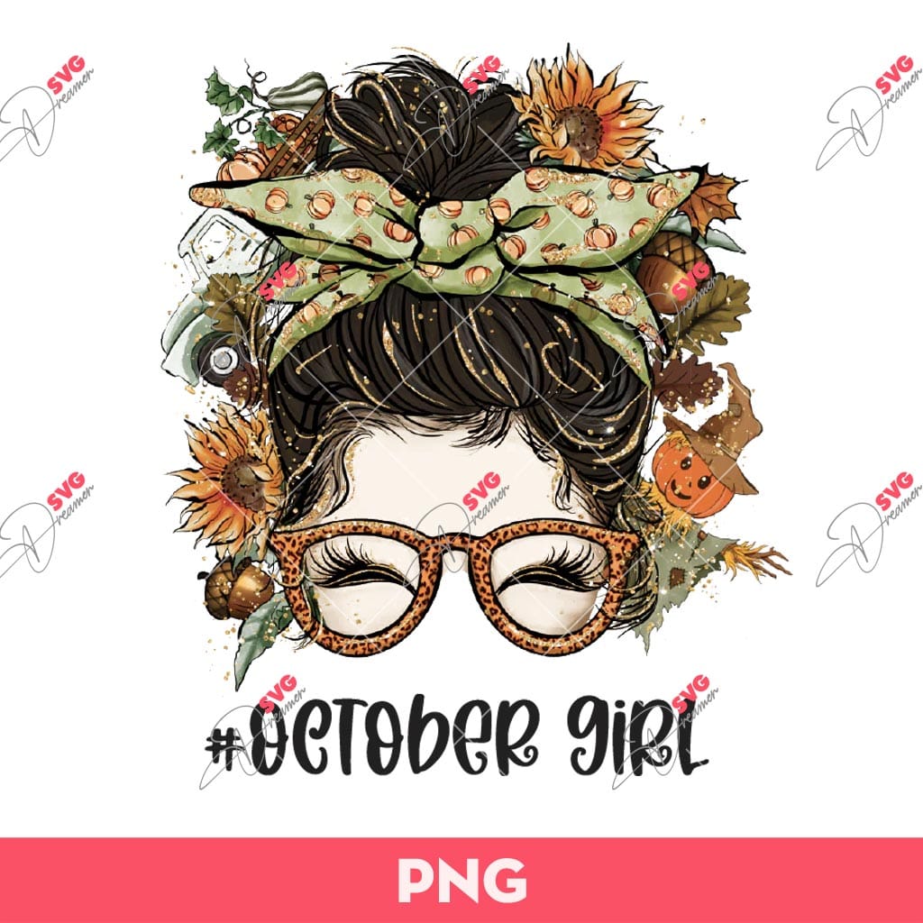 October Girl PNG, Messy Bun October Girl PNG 2 October Girl PNG, Messy Bun October Girl PNG