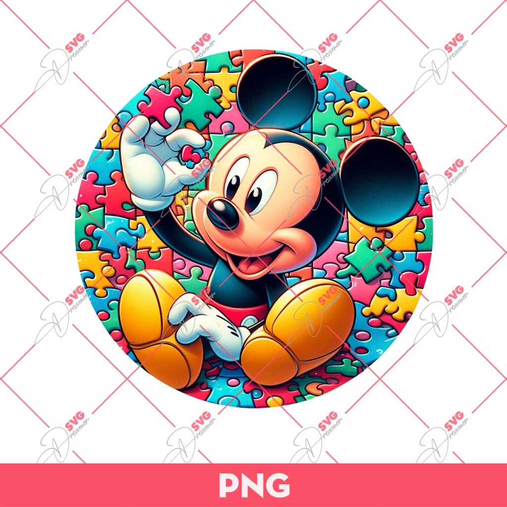 Mickey Mouse Autism PNG, Mickey Play Puzzle Game PNG, Autism Awareness Disney Mickey Mouse PNG 4 3