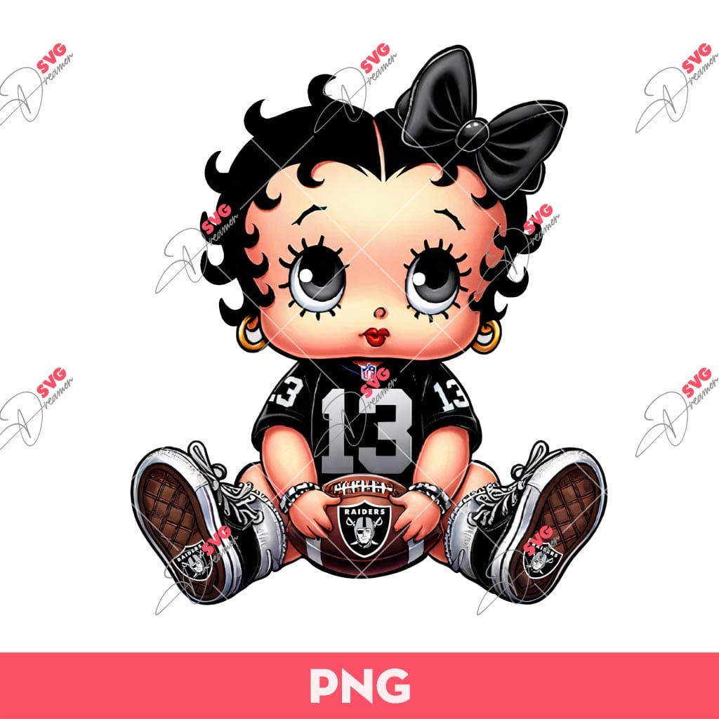 Bundle Cute Betty Boop PNG, Bundle Betty Boop Sport NBA MLB NFL (Over 50 Designs) 52 Betty Boop Raiders PNG, Cute Baby Betty Las Vegas Raiders PNG, Betty Football Fan Raiders PNG