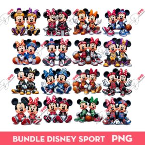 Bundle Mickey Minnie Basketball Sport PNG, Bundle Disney Basketball Teams PNG (Over 15 Designs)