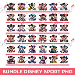 Bundle Mickey Minnie Sport Baseball Football Basketball PNG, Disney Mickey Minnie Sport Fans PNG (Over 40 Designs)
