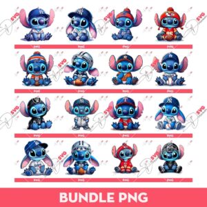 Bundle Stitch Sport PNG, Bundle Cute Stitch Baseball Football PNG (Over 15 Designs)