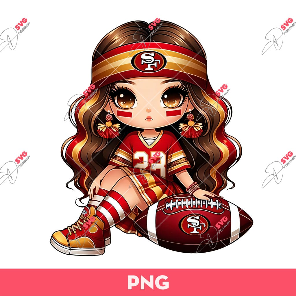 Cartoon Girl Fan San Francisco 49Ers Football PNG, 49Ers Fan Girl PNG, Cute Girl 49Ers PNG 1 Cartoon Girl Fan San Francisco 49Ers Football PNG, 49Ers Fan Girl PNG, Cute Girl 49Ers PNG