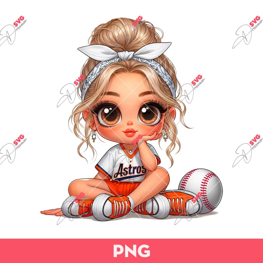 Cartoon Girl Houston Astros PNG, Cute Girl Baseball Fan HA PNG 1 Cartoon Girl Houston Astros PNG, Cute Girl Baseball Fan HA PNG