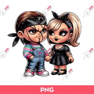 Chicano Chucky And Tiffany Horror Couple PNG, Horror Couple Movie PNG