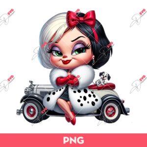 Cruella And Car PNG, Cruella Cartoon High Quality Digital PNG