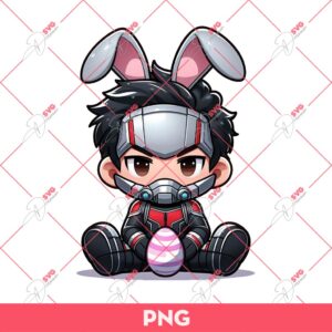 Cute Ant Man Marvel Chibi Easter PNG, Ant Man Bunny Easter PNG