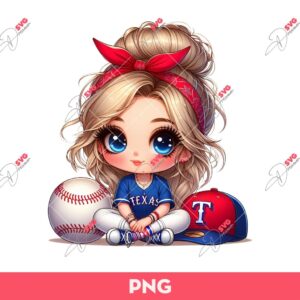 Bundle Cute Cartoon Girl Sport PNG, Bundle Cartoon Girl Fan Baseball Football Basketball, Bundle Cute Girl Sport (Over 50 Designs) 61 Cartoon Girl Baseball Fan Texas Rangers PNG, Beautiful Little Girl Texas Rangers PNG, Cute Girl Baseball PNG