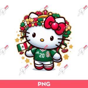 Cute Hello Kitty Fan Mexico Soccer PNG, Kitty Mexican PNG