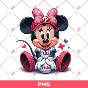 Disney Minnie Mouse Philadelphia Phillies PNG, Minnie Mouse Baseball PNG, Minnie Phillies Fan PNG