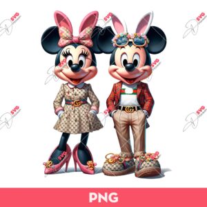 Easter Minnie Mickey Gucci PNG, Mickey Minnie Bunny Gucci PNG
