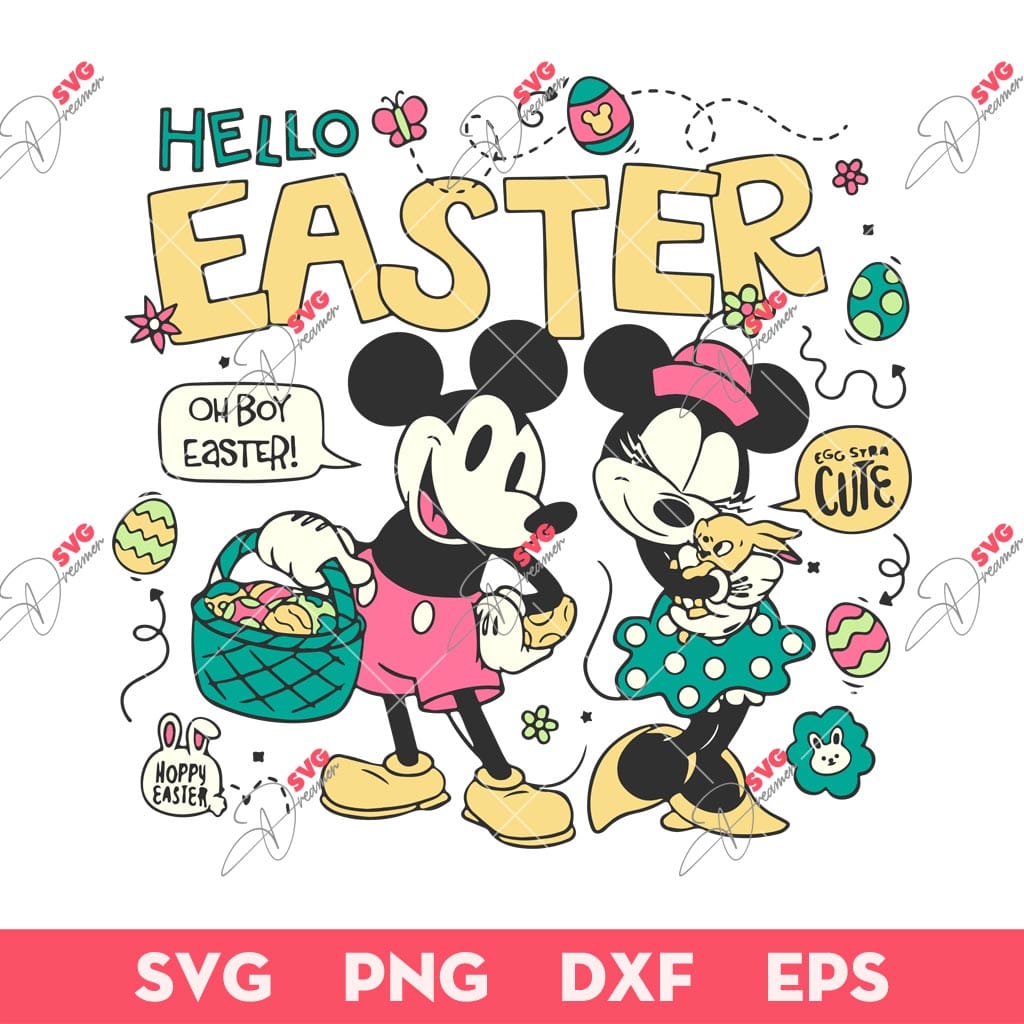 Hello Easter SVG, Mickey Minnie Easter Day SVG, Disney Mouse Easter SVG PNG 1 Hello Easter SVG, Mickey Minnie Easter Day SVG, Disney Mouse Easter SVG PNG