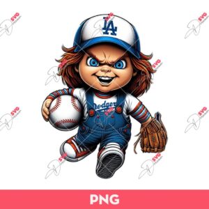 Horror Chucky Fan Dodgers Baseball PNG, Chucky LA Dodgers PNG, Baseball PNG