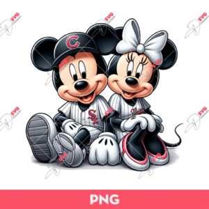 Bundle Mickey Minnie Sport Baseball Football Basketball PNG, Disney Mickey Minnie Sport Fans PNG (Over 40 Designs) 59 Mickey And Minnie Baseball PNG, Chicago White Sox Mickey Minnie PNG
