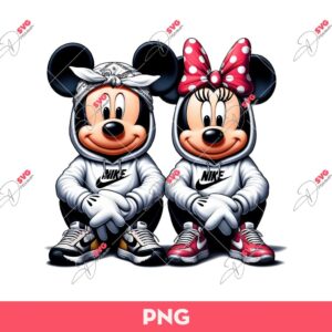 Mickey And Minnie Nike Outfits PNG, Disney Mickey Minnie Mouse Sport PNG, Chicano Mickey Minnie PNG
