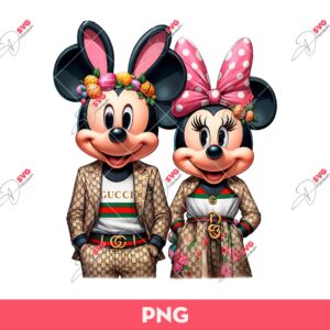 Mickey Minnie Gucci Easter PNG, Mickey Bunny Easter PNG, Mickey Minnie Gucci PNG