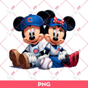 Mickey Minnie Mouse Fan Chicago Cubs Baseball PNG, Disney Baseball PNG, Mickey Minnie Baseball PNG