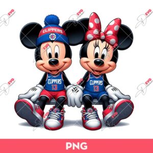 Mickey Minnie Mouse Los Angeles Clippers Basketball PNG, Mickey Minnie Clippers PNG, Disney Basketball PNG