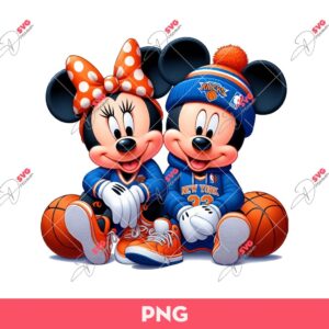 Bundle Mickey Minnie Basketball Sport PNG, Bundle Disney Basketball Teams PNG (Over 15 Designs) 34 Mickey Minnie New York Knicks Basketball PNG, Mickey And Minnie Basketball PNG