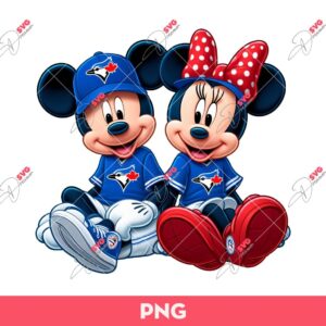 Bundle Mickey Minnie Sport Baseball Football Basketball PNG, Disney Mickey Minnie Sport Fans PNG (Over 40 Designs) 58 Mickey Minnie Toronto Blue Jays Baseball PNG, Disney Baseball PNG