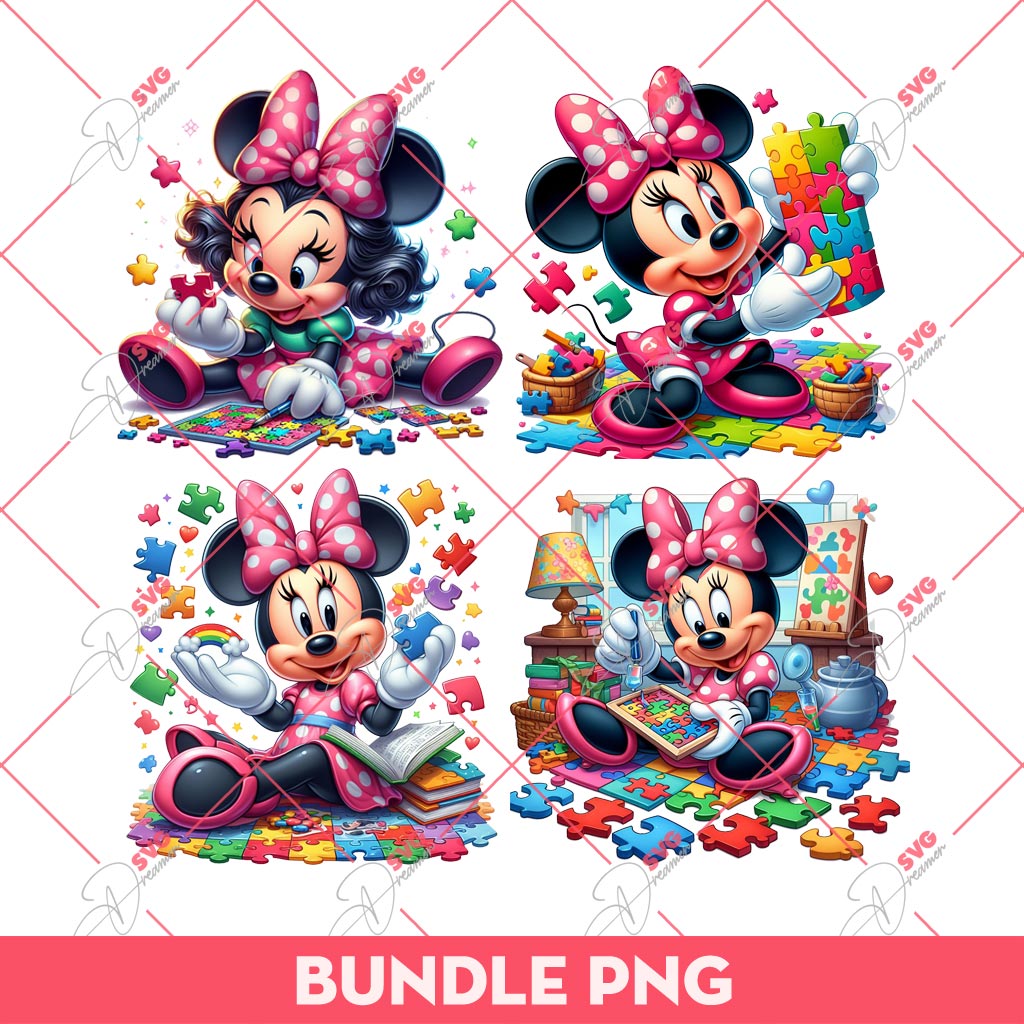 Minnie Mouse Autism PNG, Minnie With Puzzle Game PNG, Autism Awareness Disney Minnie PNG 1 Minnie Mouse Autism PNG, Minnie With Puzzle Game PNG, Autism Awareness Disney Minnie PNG