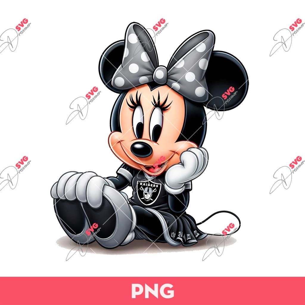 Bundle Las Vegas Raiders PNG, Bundle Cartoon Characters NFL Football Raiders Team PNG 15 Minnie Mouse Football Fan LV Raiders PNG, Minnie Raiders PNG