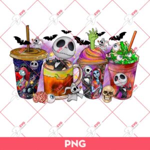 Nightmare Coffee PNG, Nightmare Before Christmas Coffee PNG, Halloween Coffee PNG
