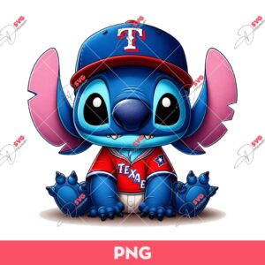 Stitch Texas Rangers Baseball PNG, Disney Stitch Fan Rangers Baseball PNG