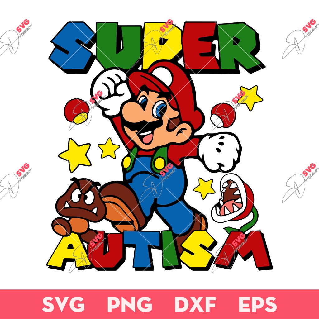 Super Mario Autism SVG PNG, Autism Awareness Game SVG PNG, Autism Kids SVG PNG 1 Super Mario Autism SVG PNG, Autism Awareness Game SVG PNG, Autism Kids SVG PNG