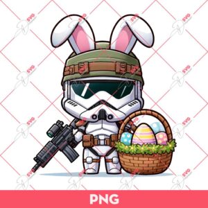 Trooper Star Wars Easter PNG, Trooper With Gun And Easter Eggs PNG, Easter Star Wars PNG